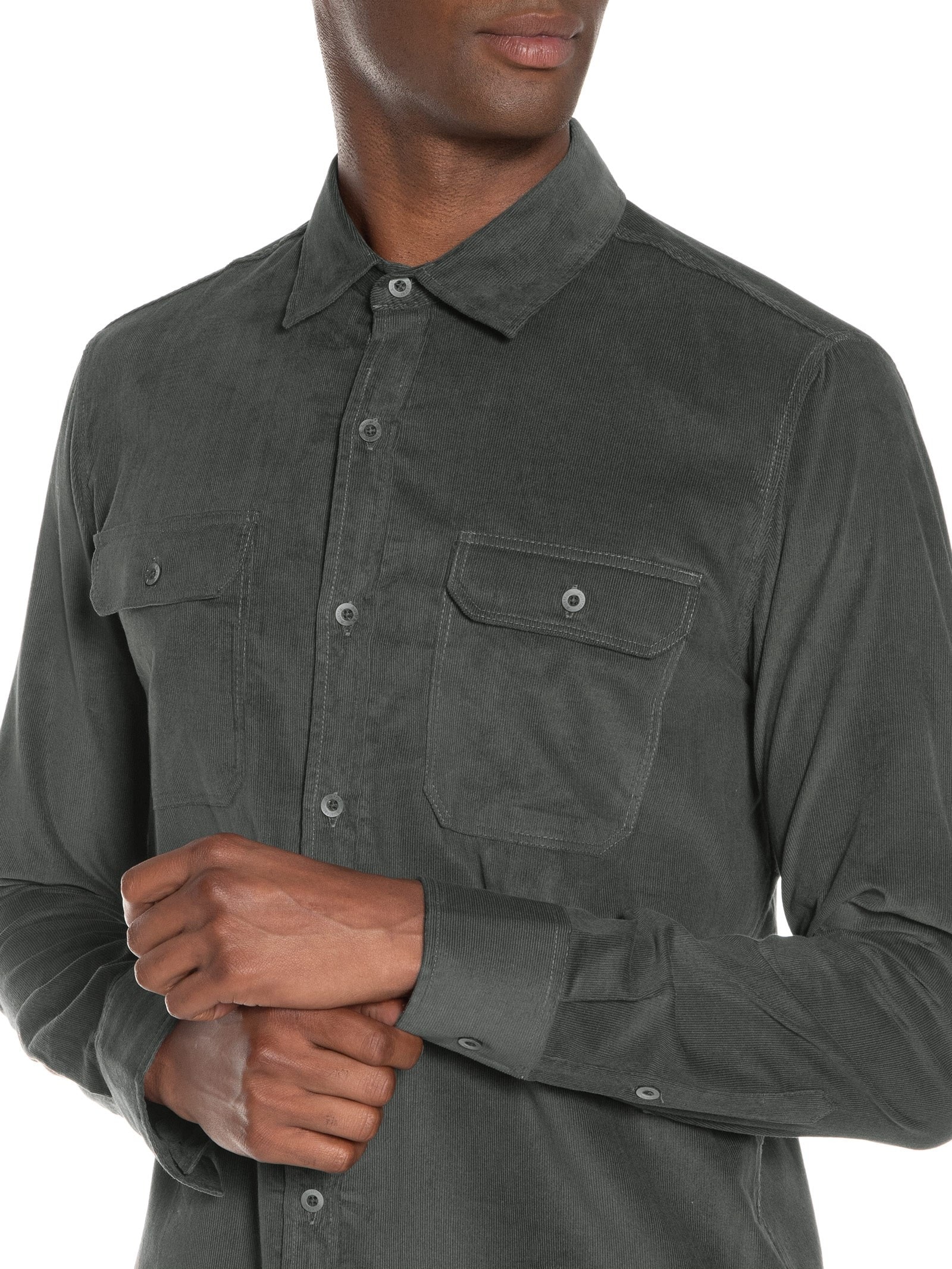 Camisa Masculina Manga Longa Ventura Cinza Austral