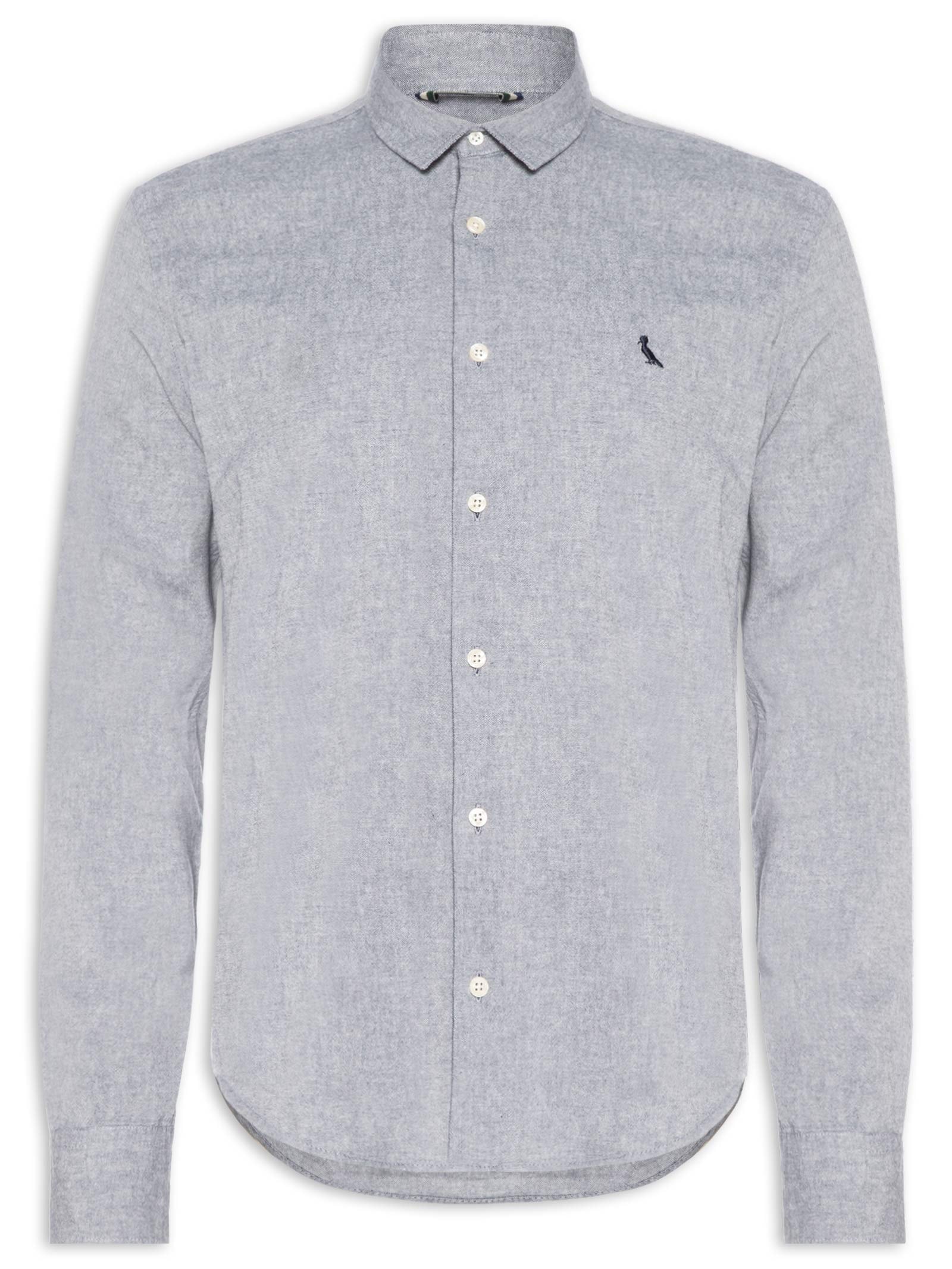 Camisa Masculina Manga Longa Vitor Azul Reserva