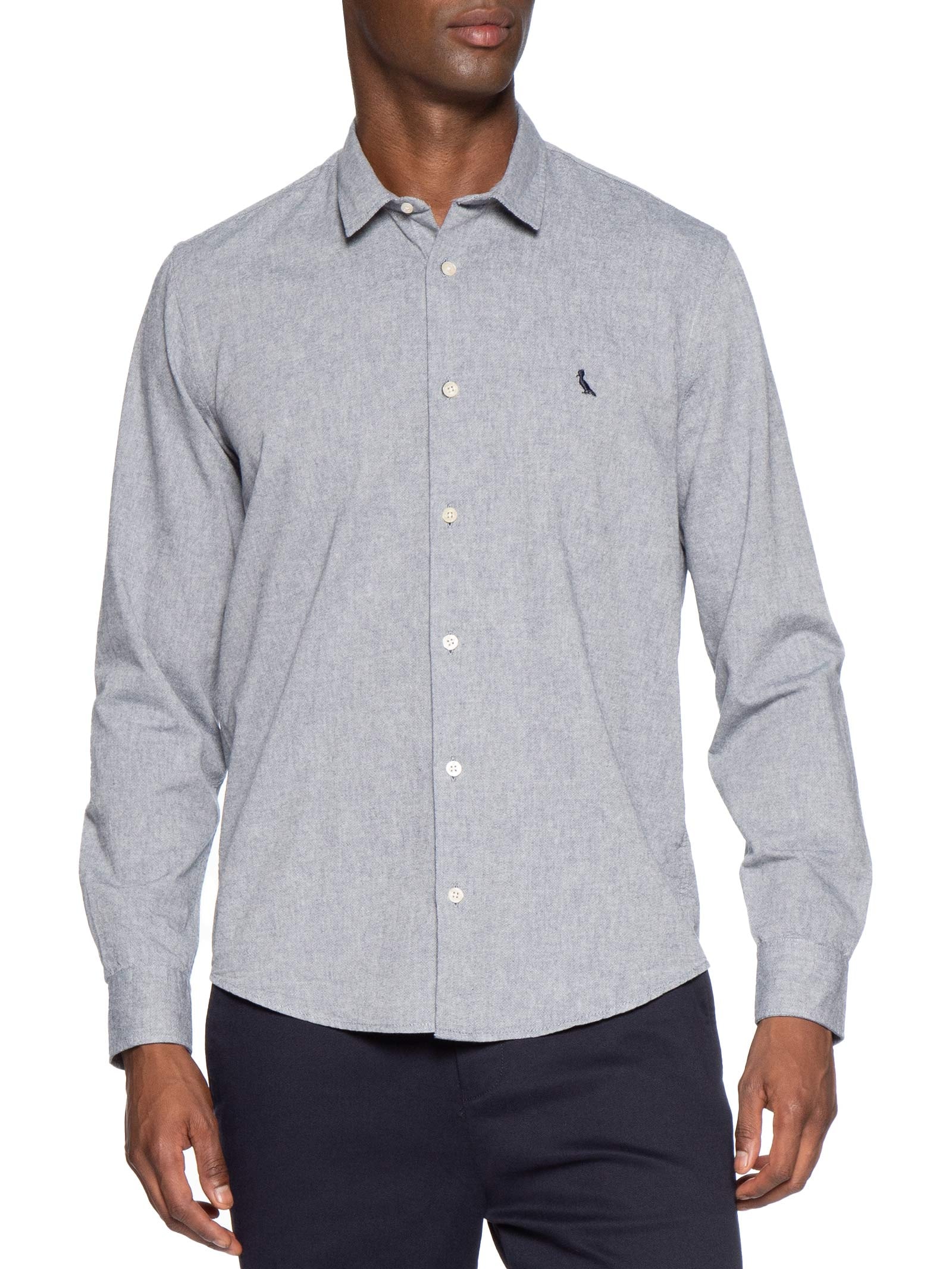 Camisa Masculina Manga Longa Vitor Azul Reserva