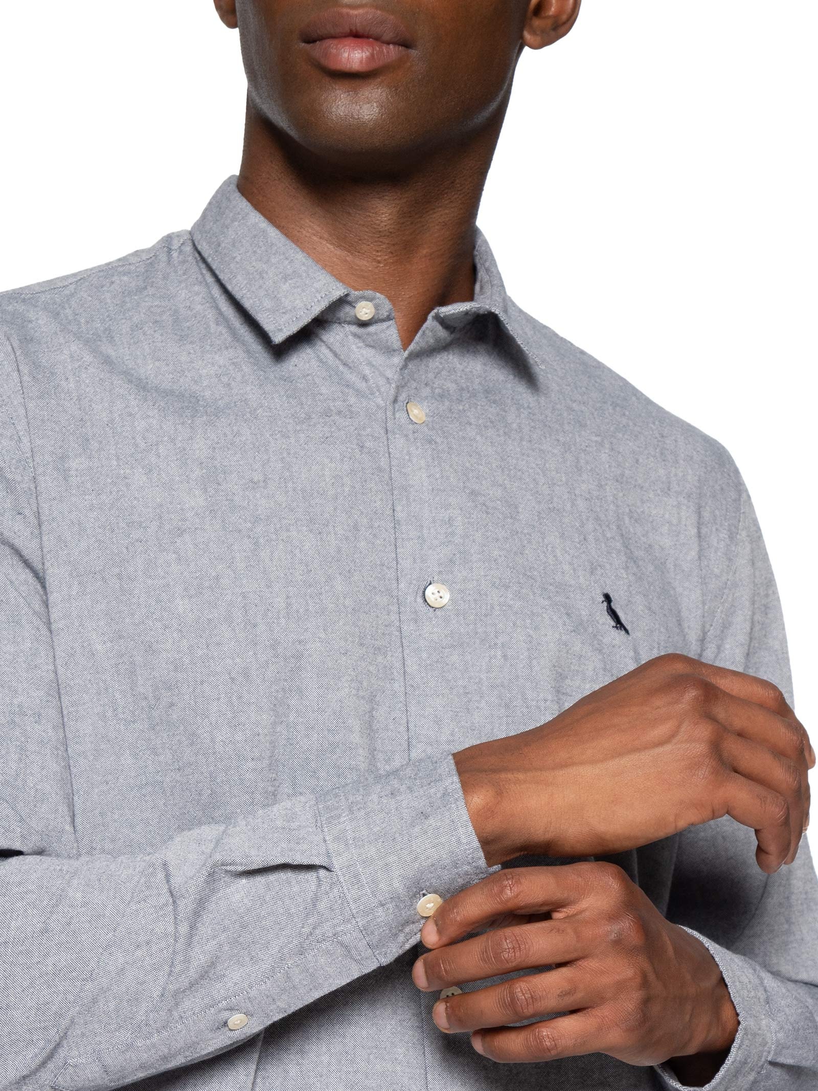 Camisa Masculina Manga Longa Vitor Azul Reserva