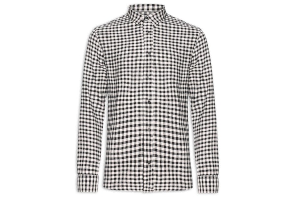 Camisa Masculina Manga Longa Xadrez Ancora - Preto