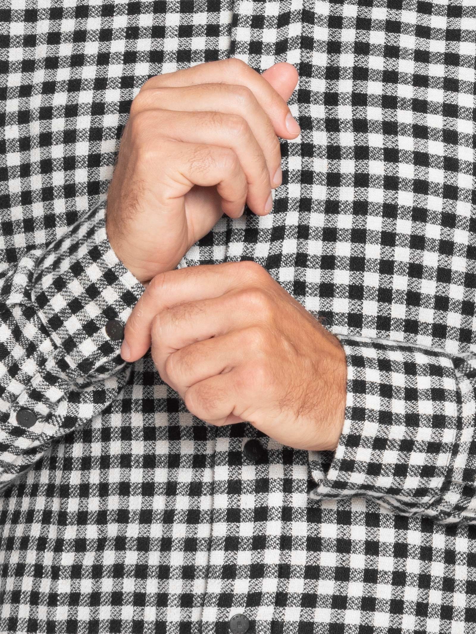 Camisa Masculina Manga Longa Xadrez Ancora Preto Foxton