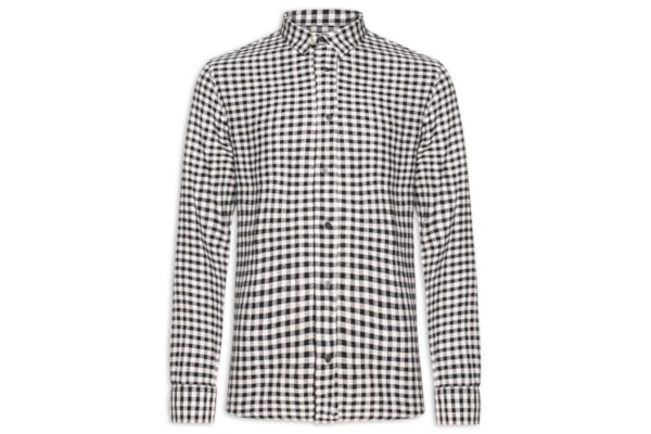 Camisa Masculina Manga Longa Xadrez Ancora - Preto