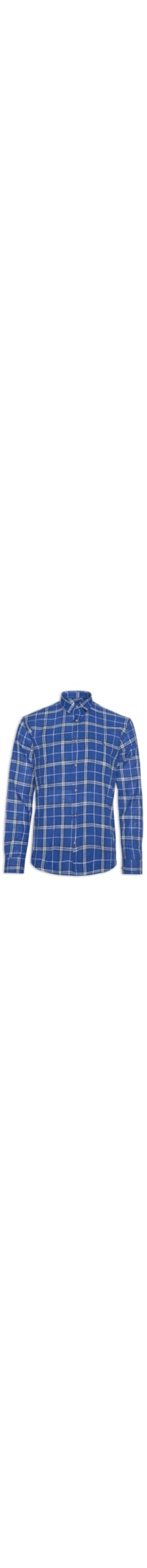 Camisa Masculina Manga Longa Xadrez Cauê - Azul