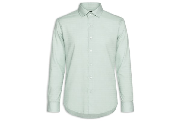 Camisa Masculina Maquineta Mini Quadros - Verde