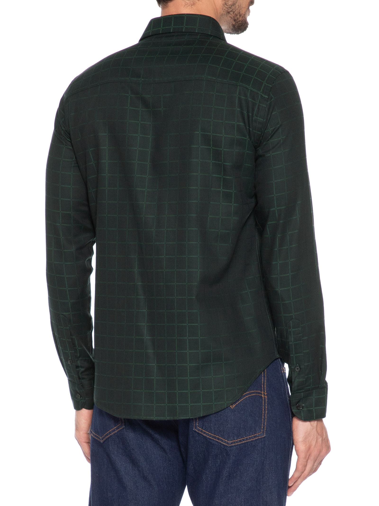 Camisa Masculina Maquineta Tme Mid Quadros Verde Sergio K