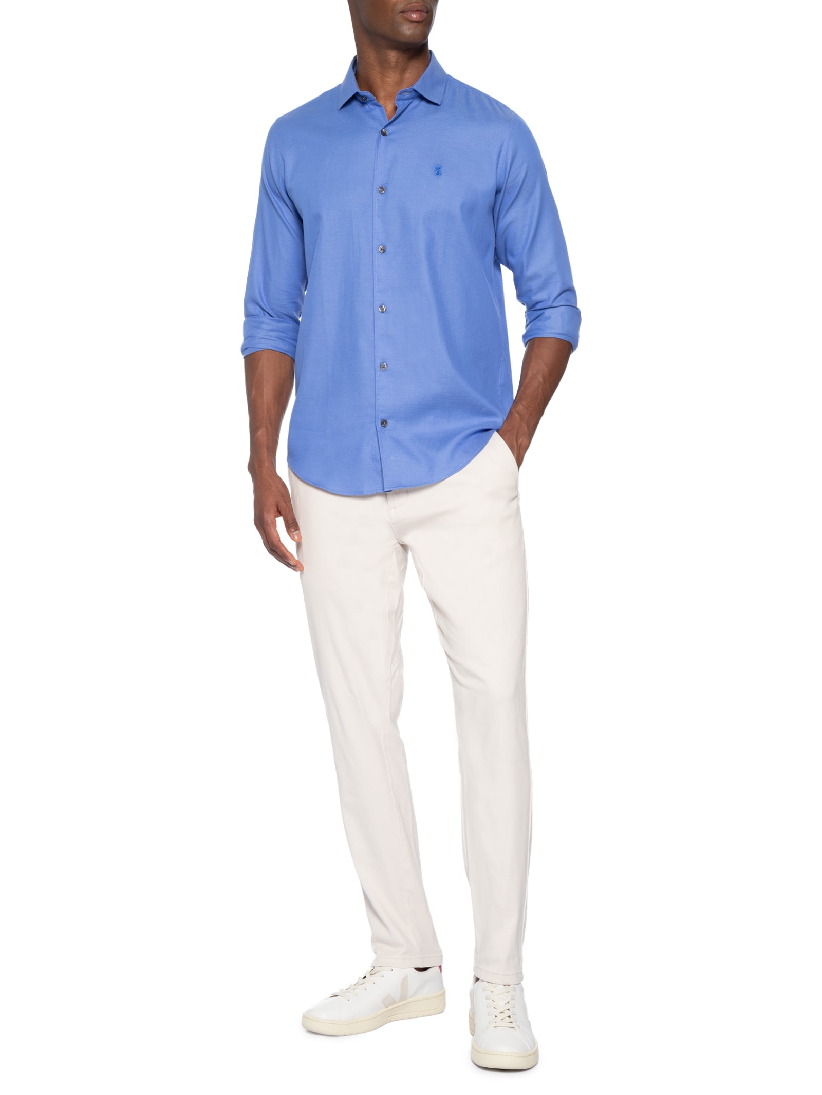 Camisa Masculina Maquineta Tranca – Azul Sergio K