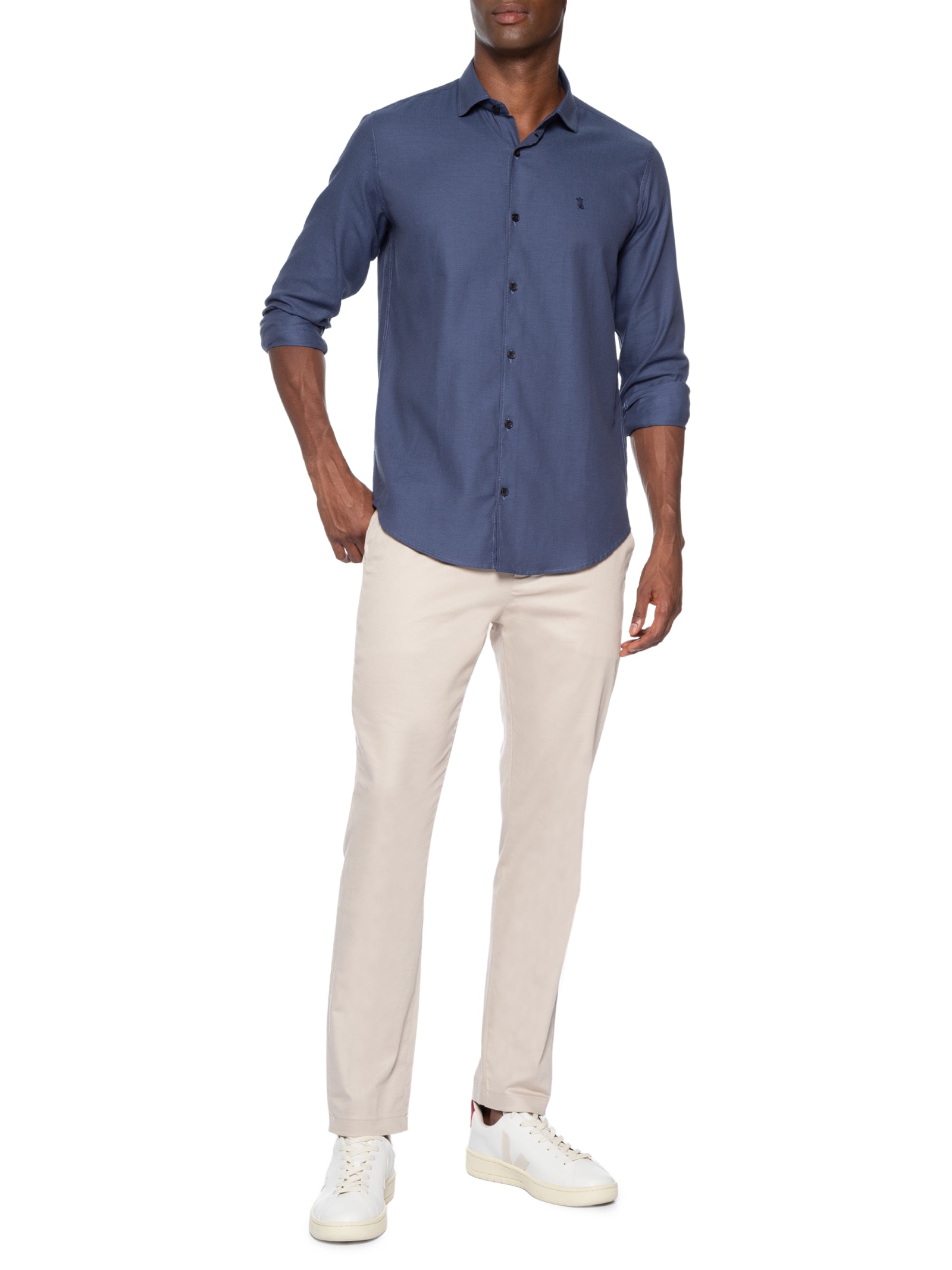 Camisa Masculina Maquineta Tranca – Azul Sergio K