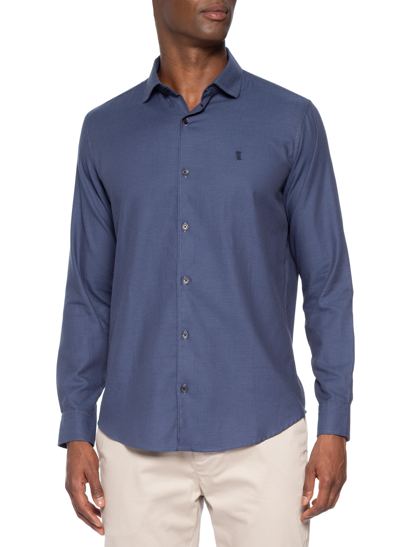 Camisa Masculina Maquineta Tranca – Azul Sergio K