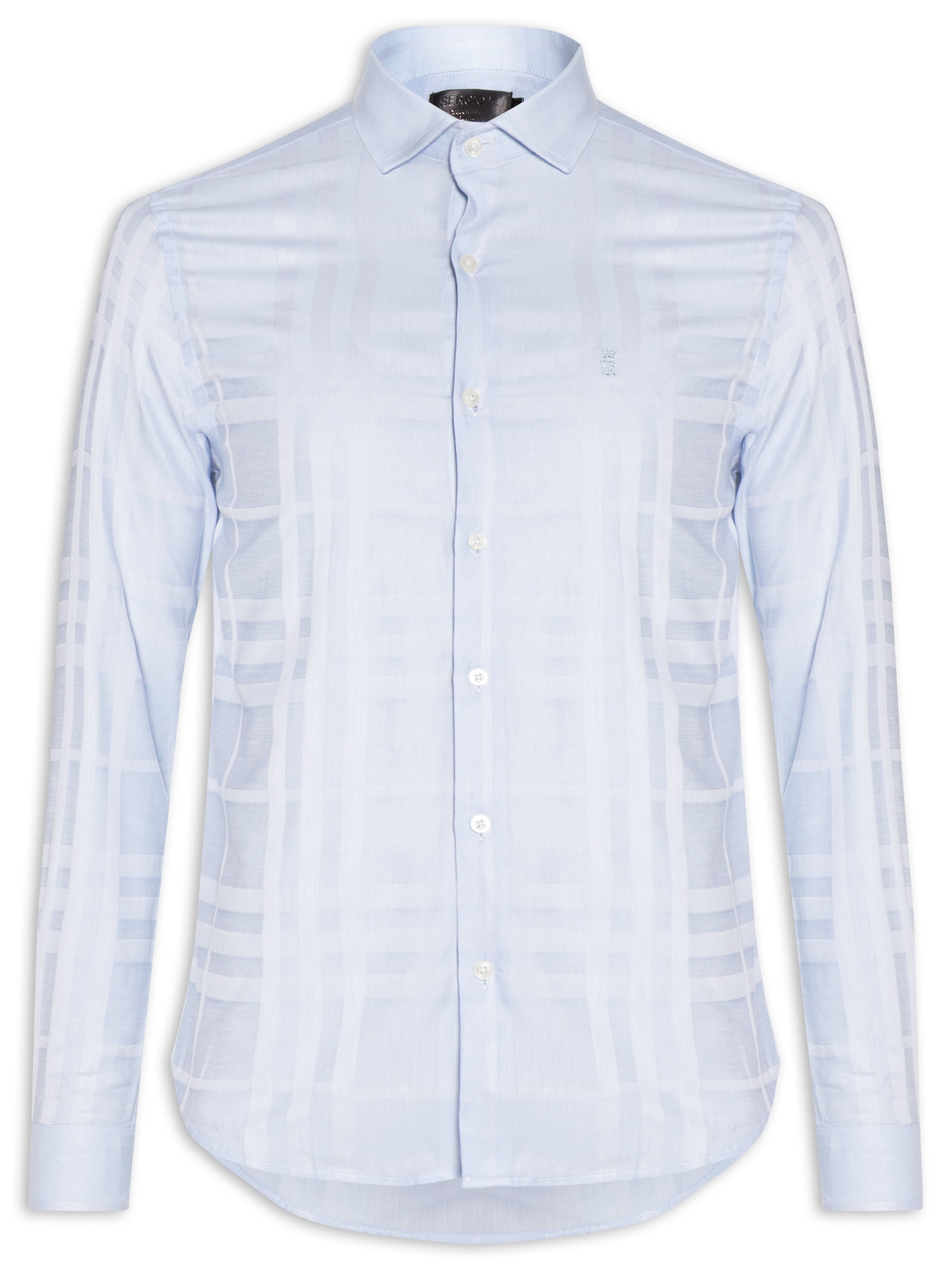Camisa Masculina Maquinetada Big Xadrez – Azul Sergio K