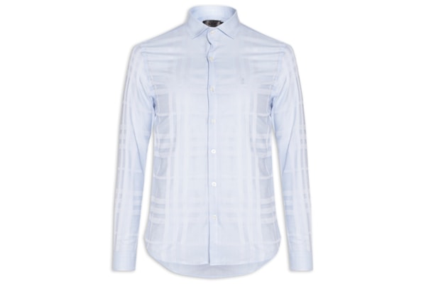 Camisa Masculina Maquinetada Big Xadrez – Azul