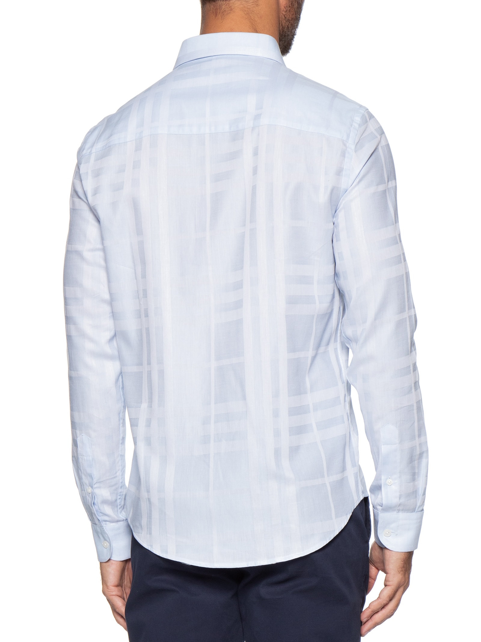 Camisa Masculina Maquinetada Big Xadrez – Azul Sergio K