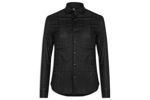 Camisa Masculina Maquinetada Big Xadrez – Preto