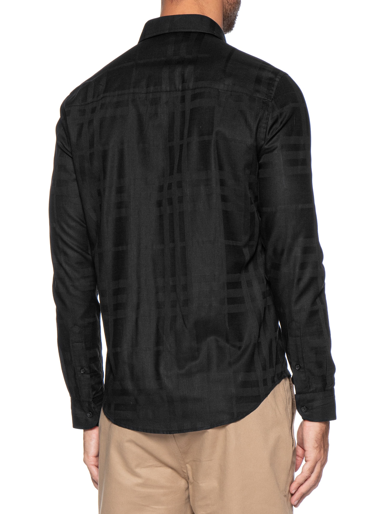 Camisa Masculina Maquinetada Big Xadrez – Preto Sergio K