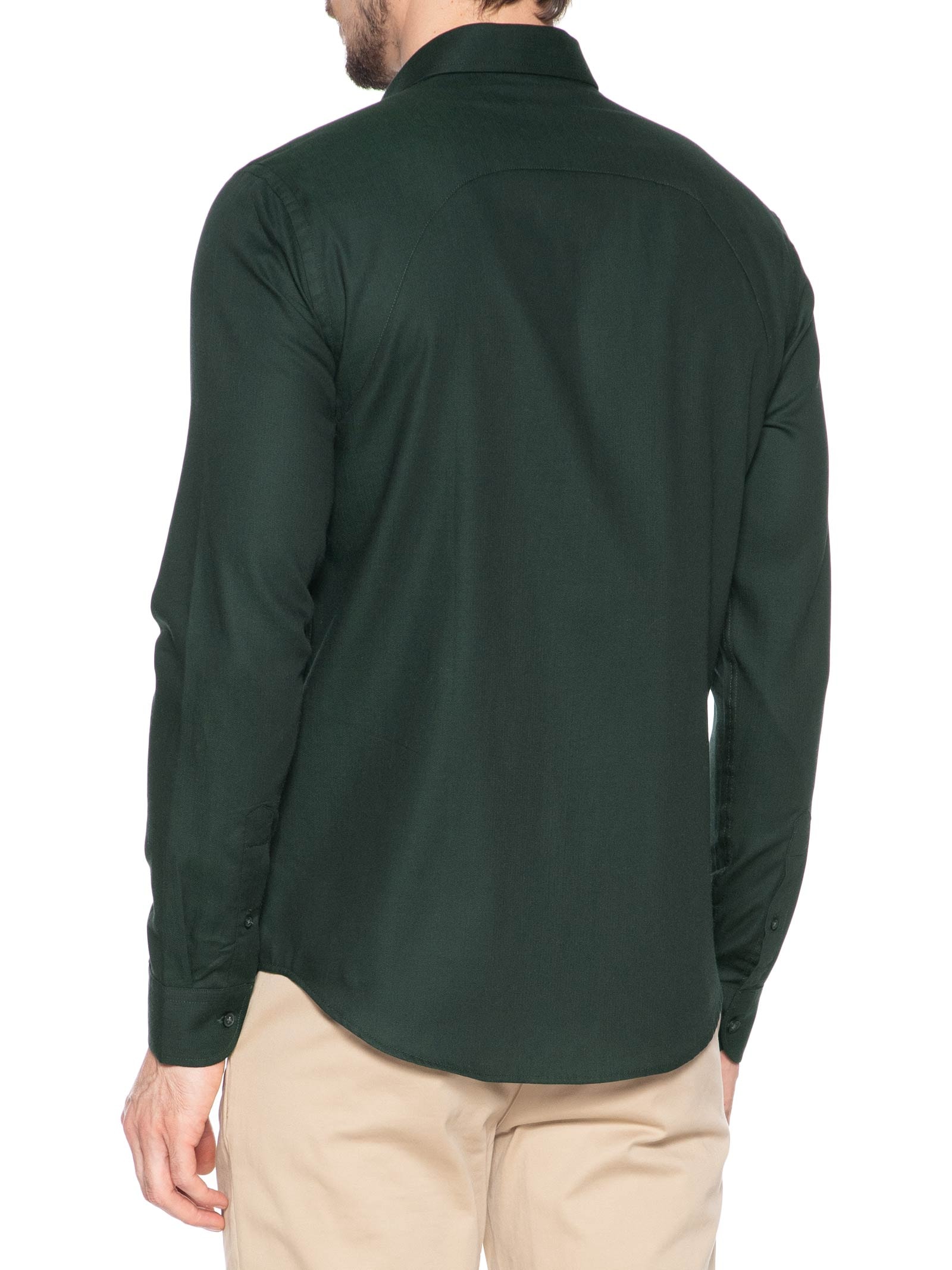 Camisa Masculina Maquinetada Black Waves Regular Fit Verde Sergio K