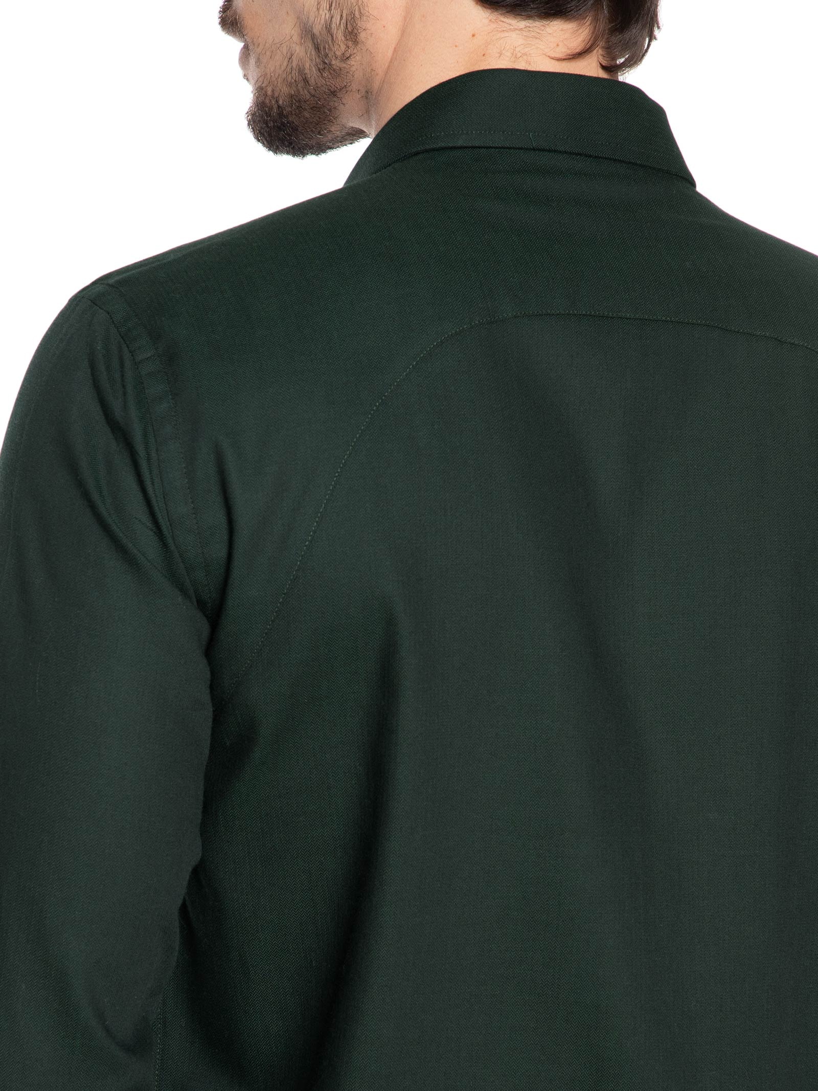 Camisa Masculina Maquinetada Black Waves Regular Fit Verde Sergio K