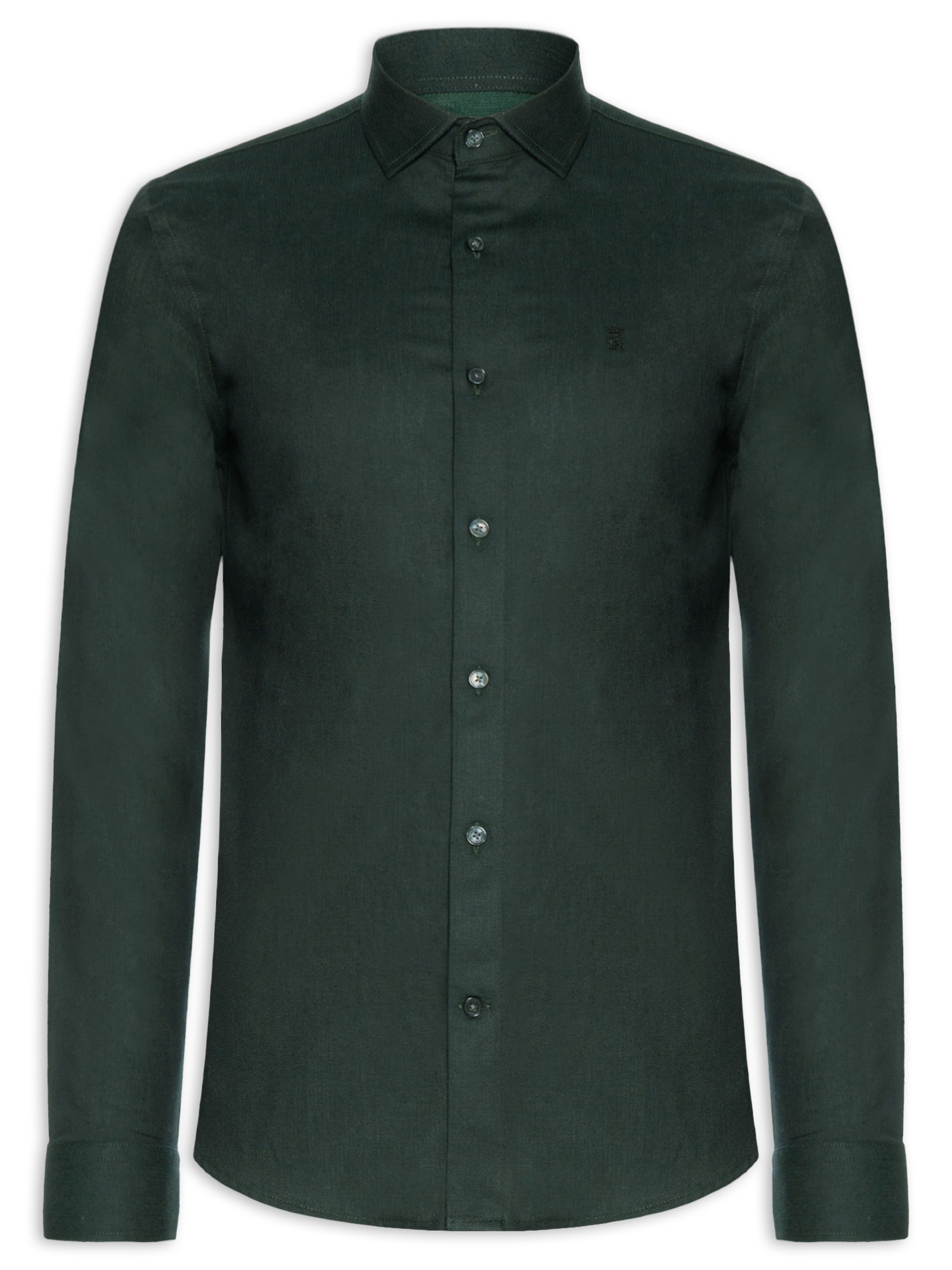 Camisa Masculina Maquinetada Black Waves Regular Fit Verde Sergio K