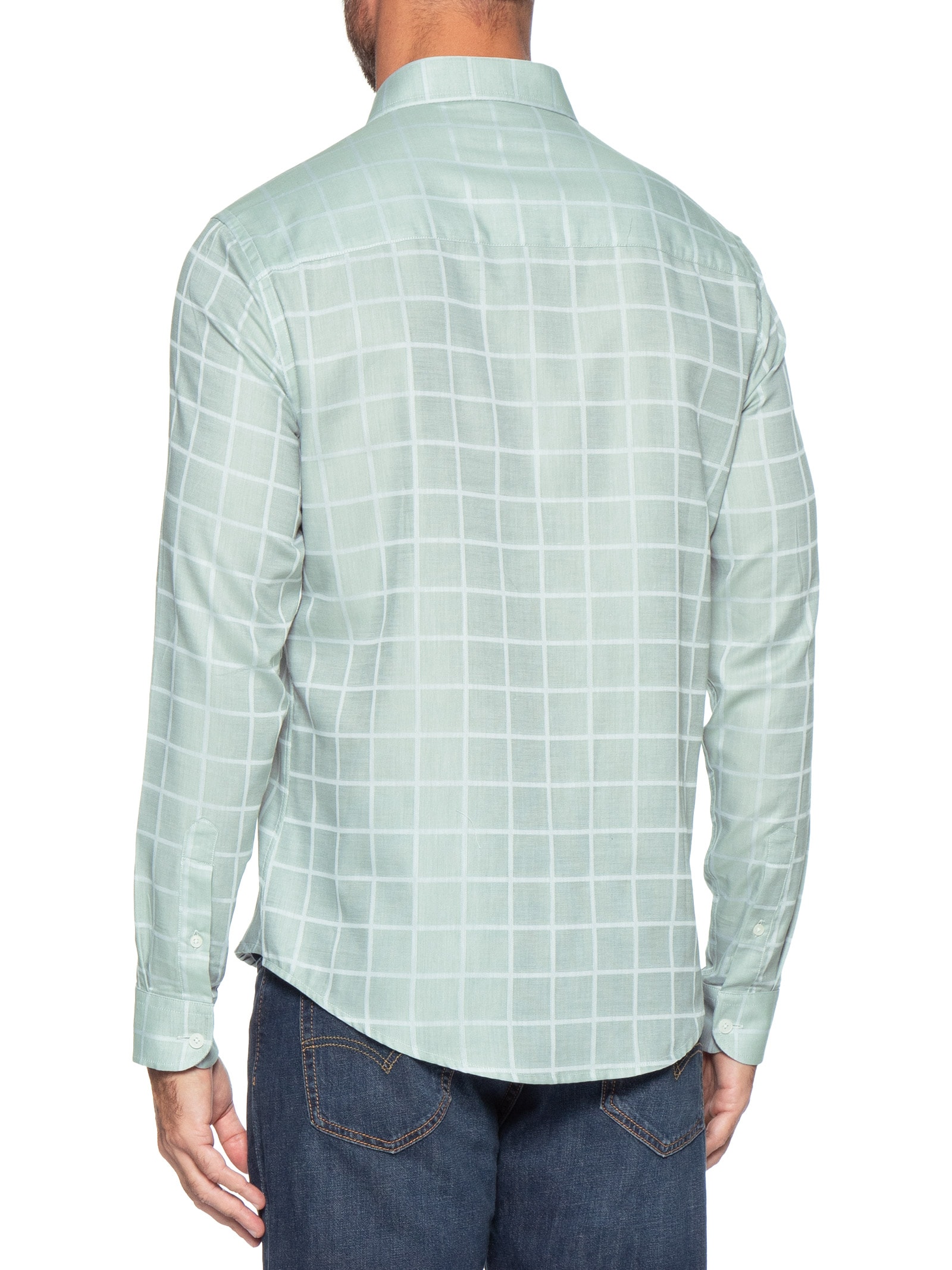 Camisa Masculina Maquinetada Square Verde Sergio K