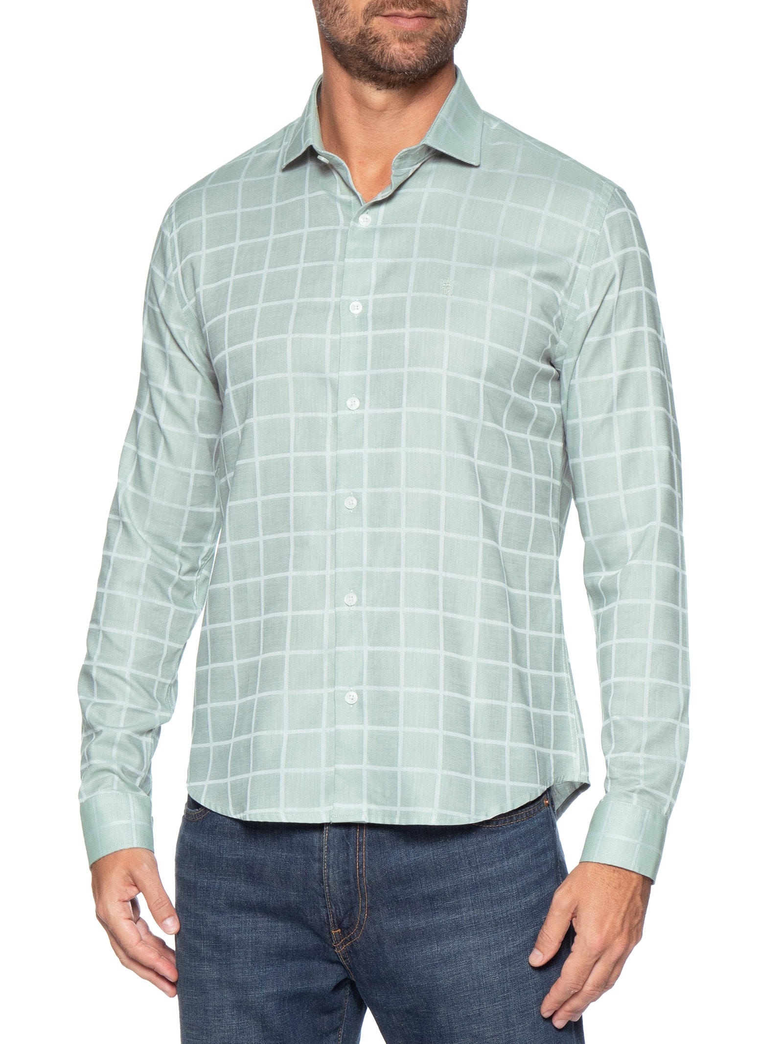 Camisa Masculina Maquinetada Square – Verde Sergio K