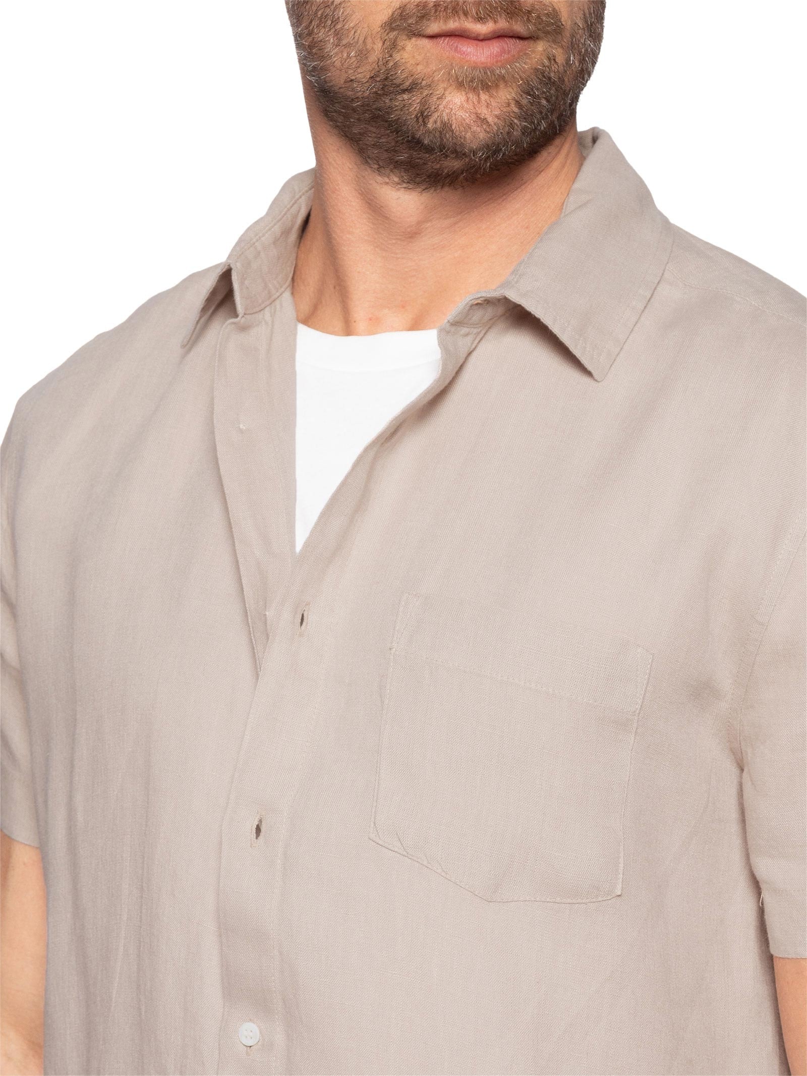Camisa Masculina Mc Classic Linen Bege Osklen