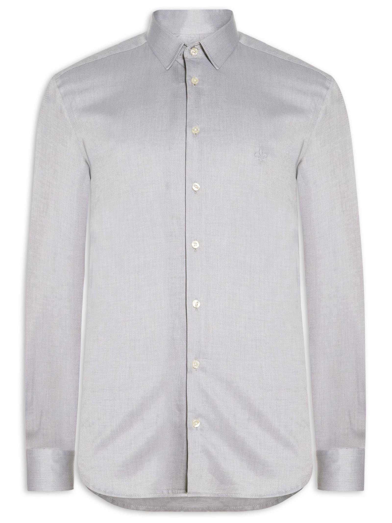 Camisa Masculina Milano Sarja Fio Egípcio Cinza   Dudalina