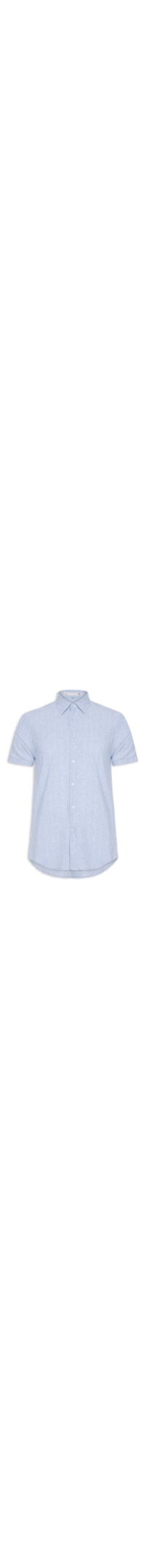 Camisa Masculina Misto Linho Manga Curta - Azul