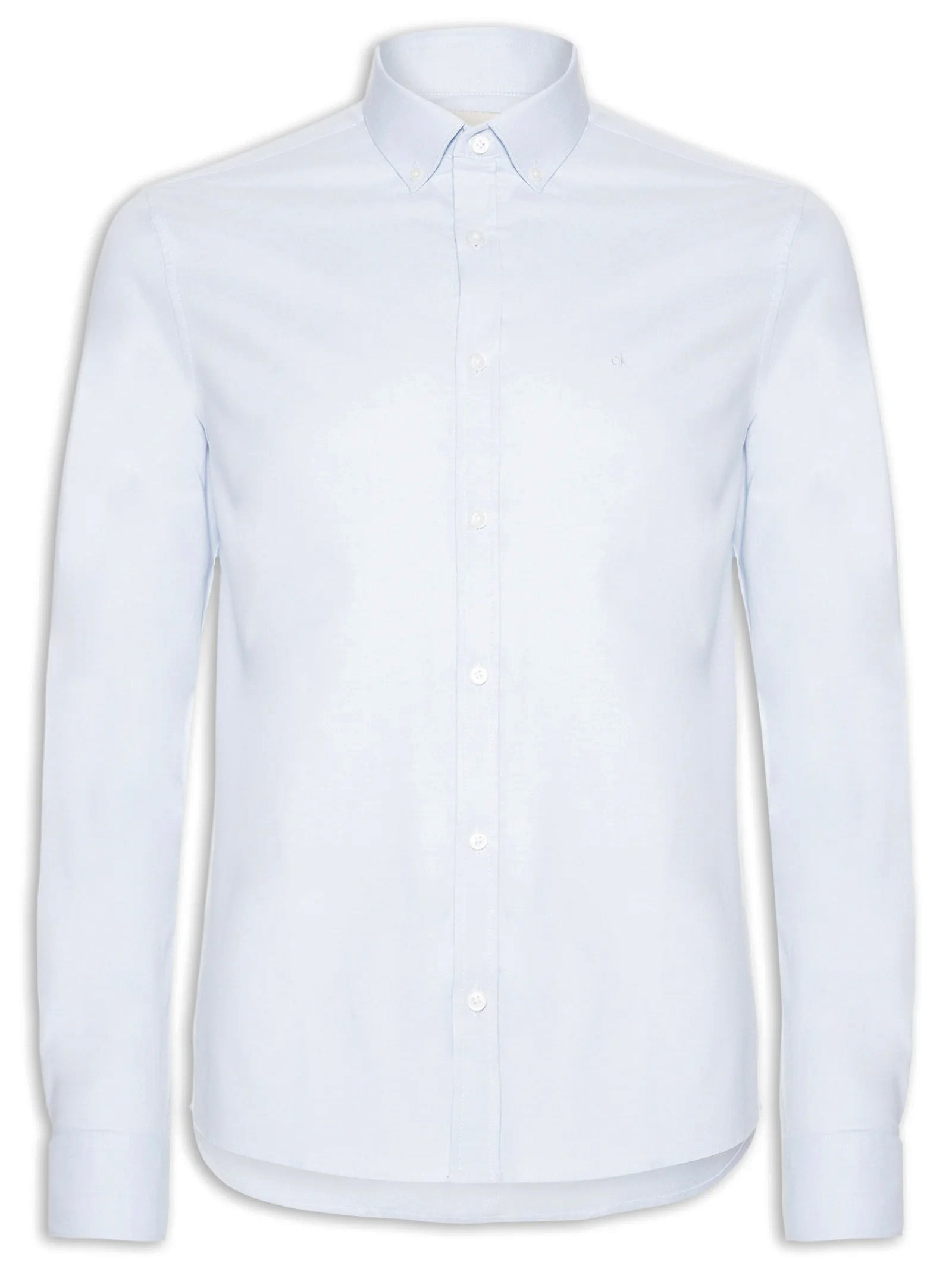 Camisa Masculina  Ml Regular Oxford Com Elastano Azul Calvin Klein - White Label