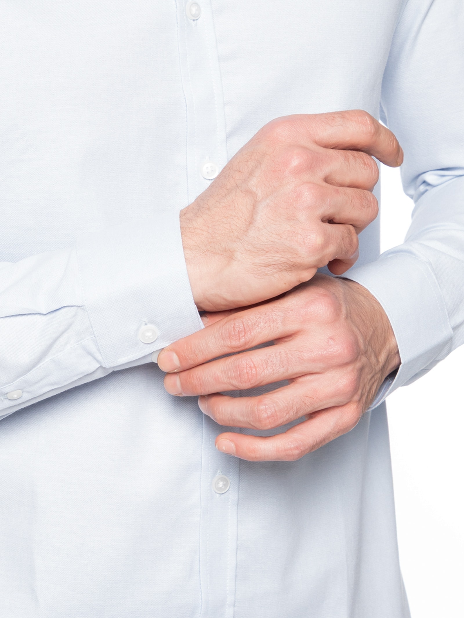 Camisa Masculina  Ml Regular Oxford Com Elastano Azul Calvin Klein - White Label