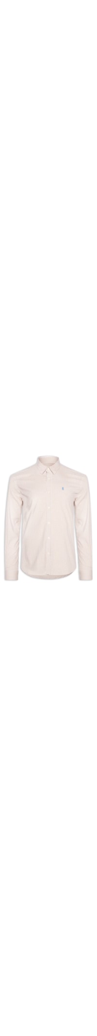 Camisa Masculina ML Vichy Bicolor - Bege