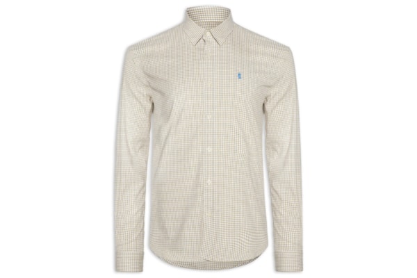 Camisa Masculina ML Vichy Bicolor - Bege