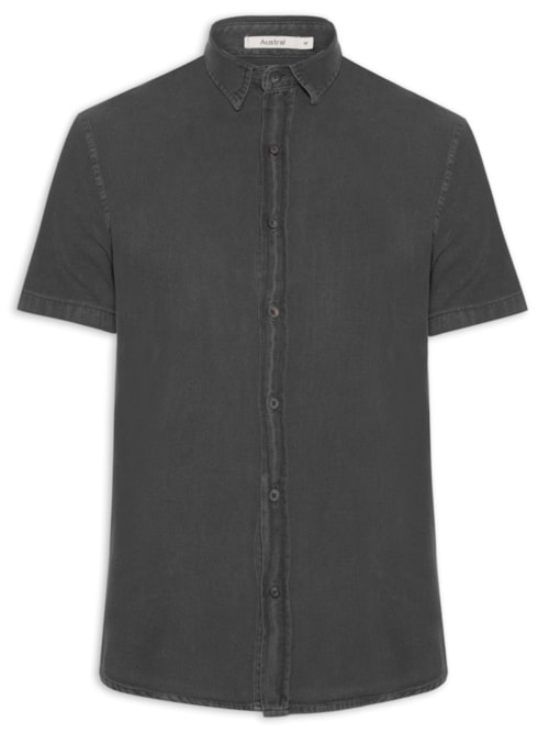 Camisa Masculina Monterey Manga Curta – Preto