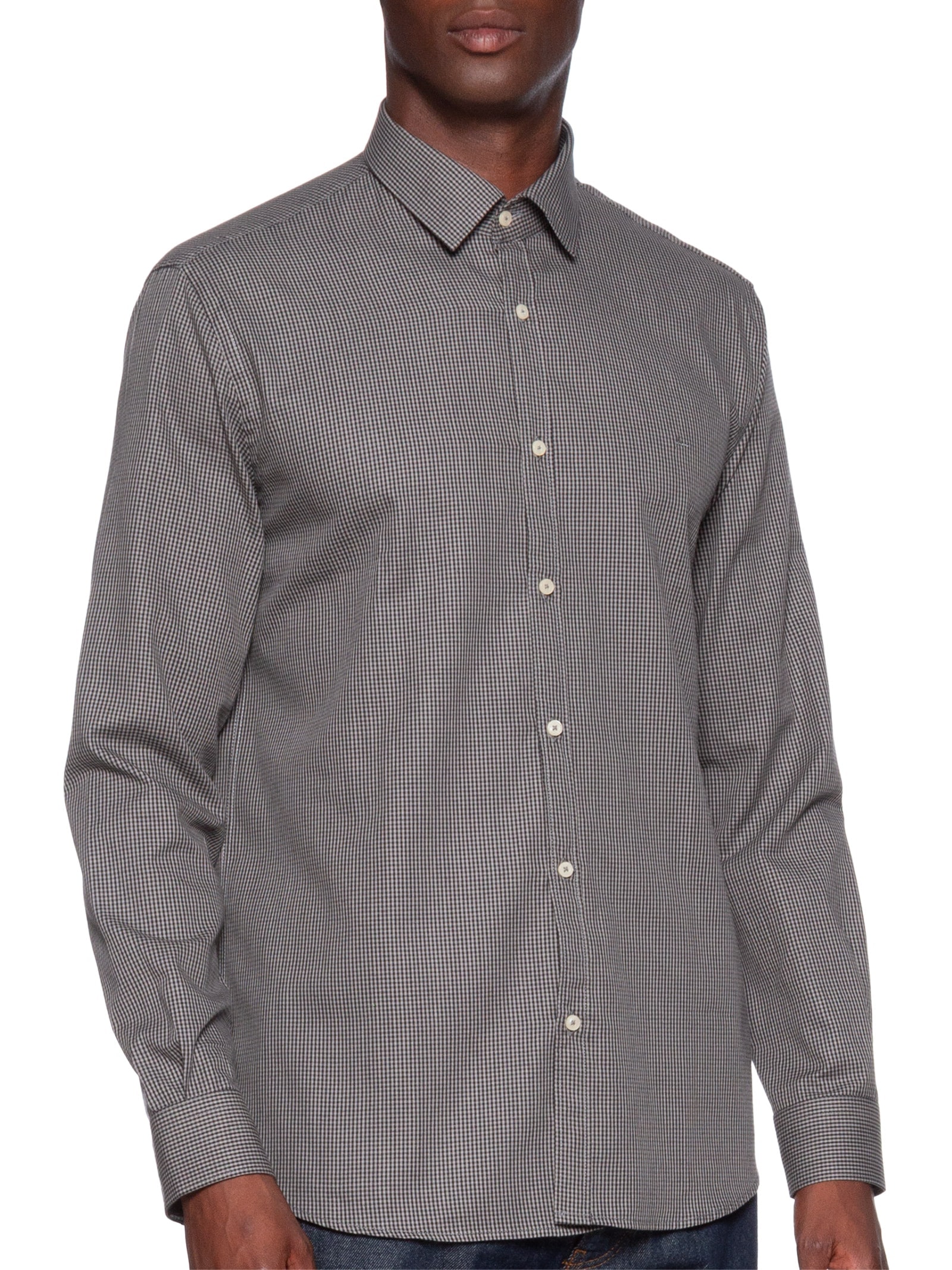 Camisa Masculina Mxd Damero Slim Fit Algodão Verde Aramis