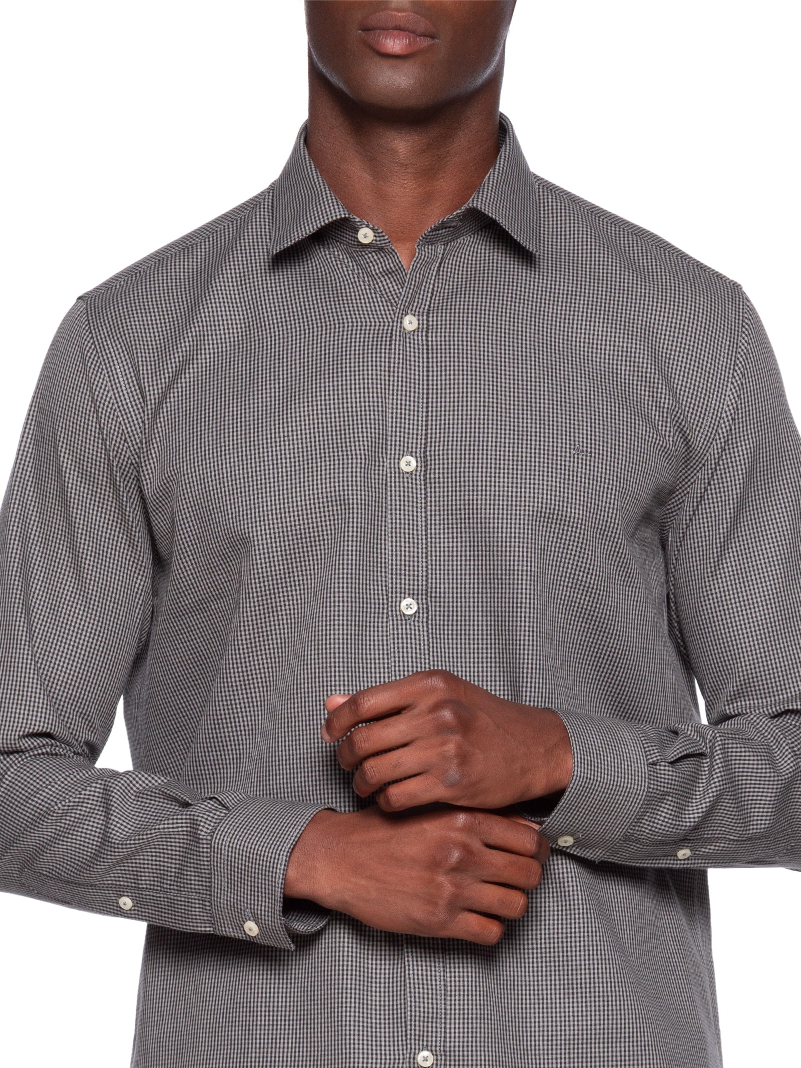 Camisa Masculina Mxd Damero Slim Fit Algodão Verde Aramis