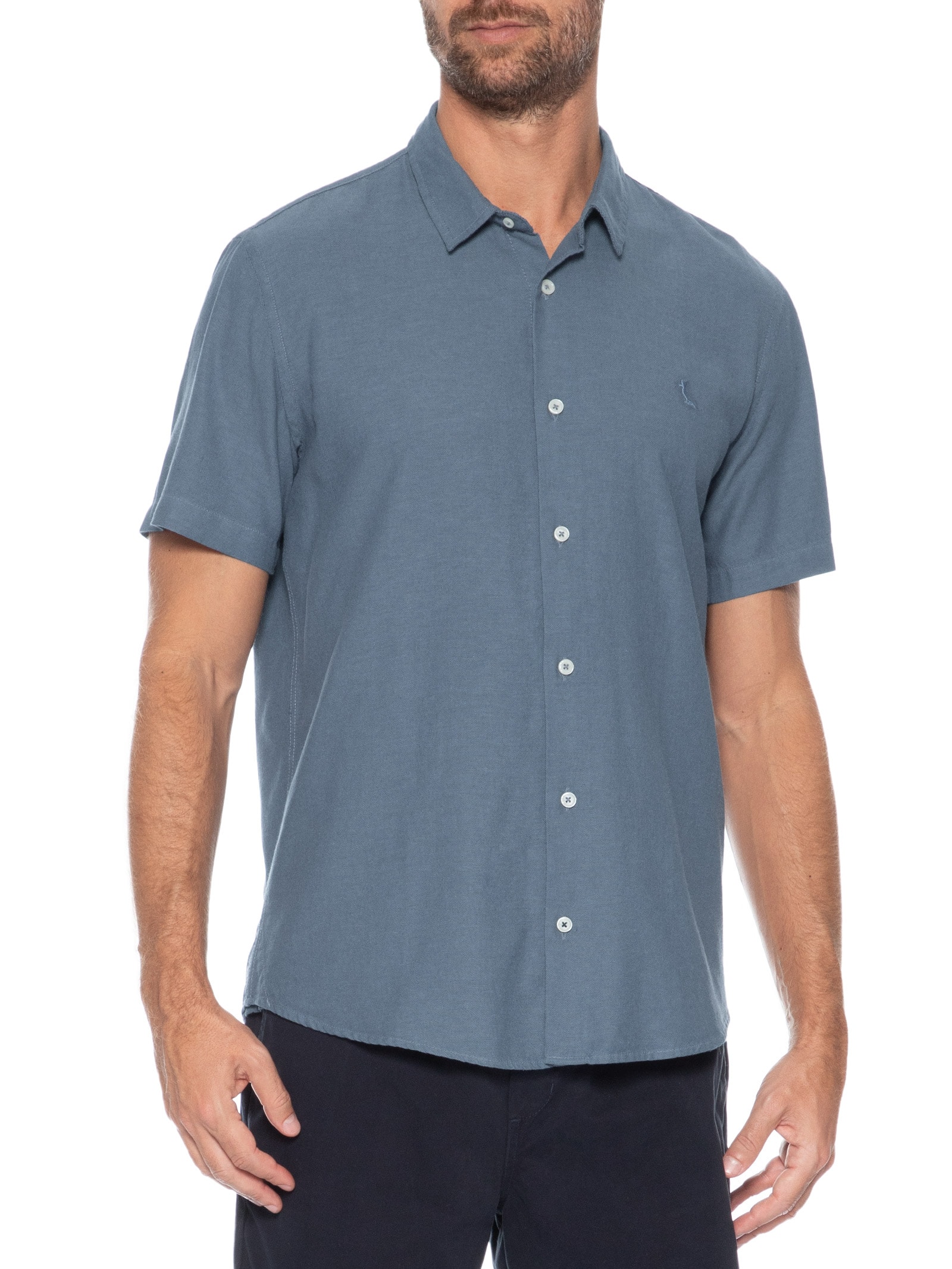 Camisa Masculina New Oxford Color Azul Reserva