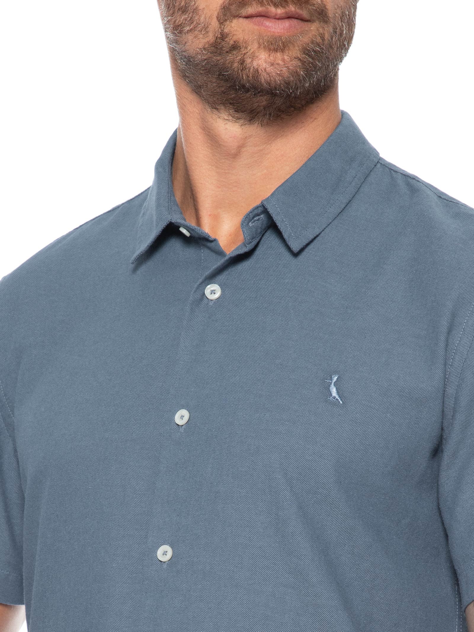 Camisa Masculina New Oxford Color Azul Reserva