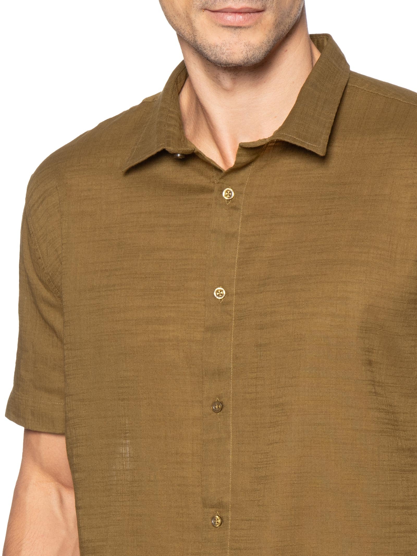 Camisa Masculina New Texture Color Marrom Osklen
