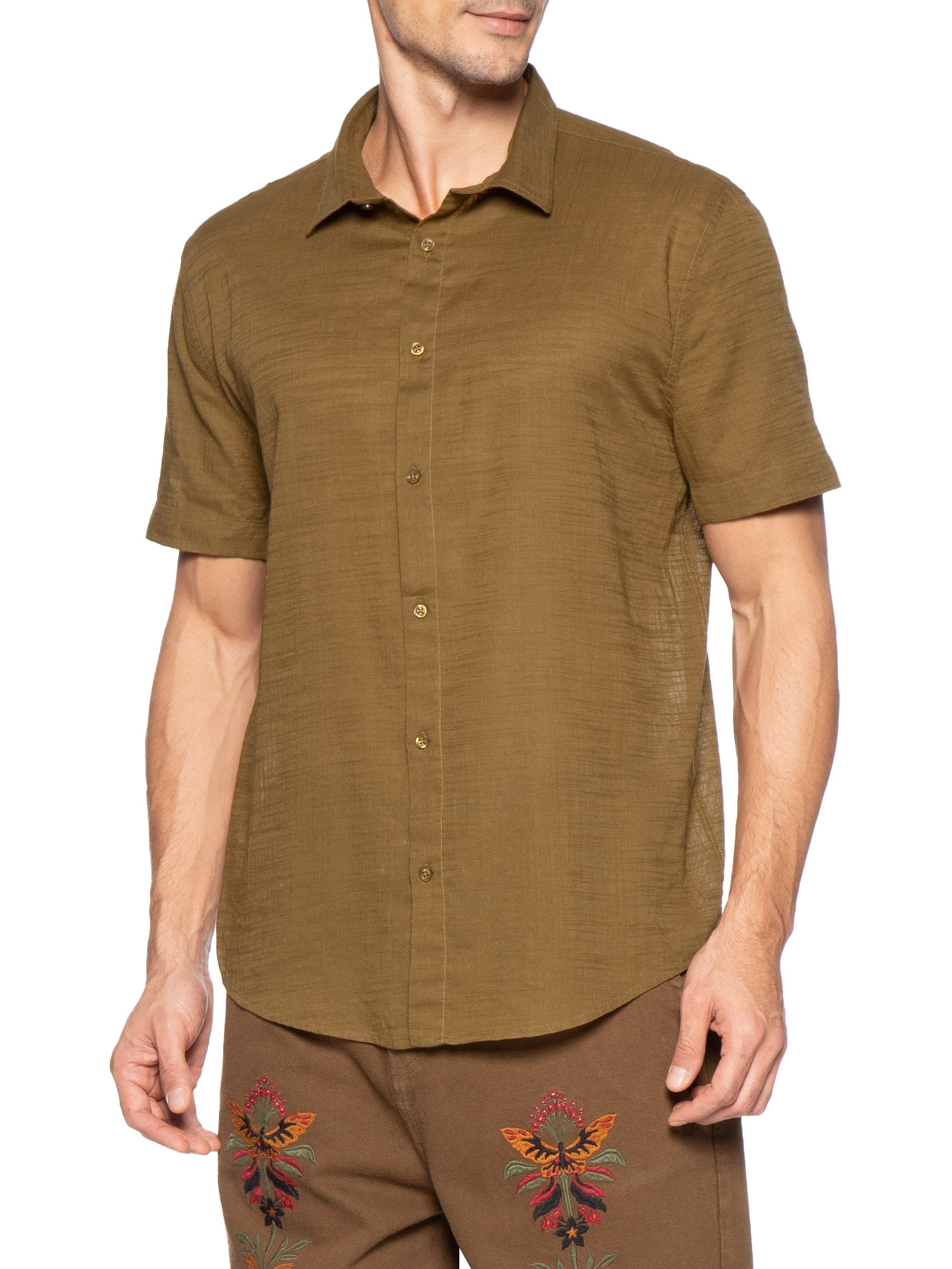 Camisa Masculina New Texture Color Marrom Osklen