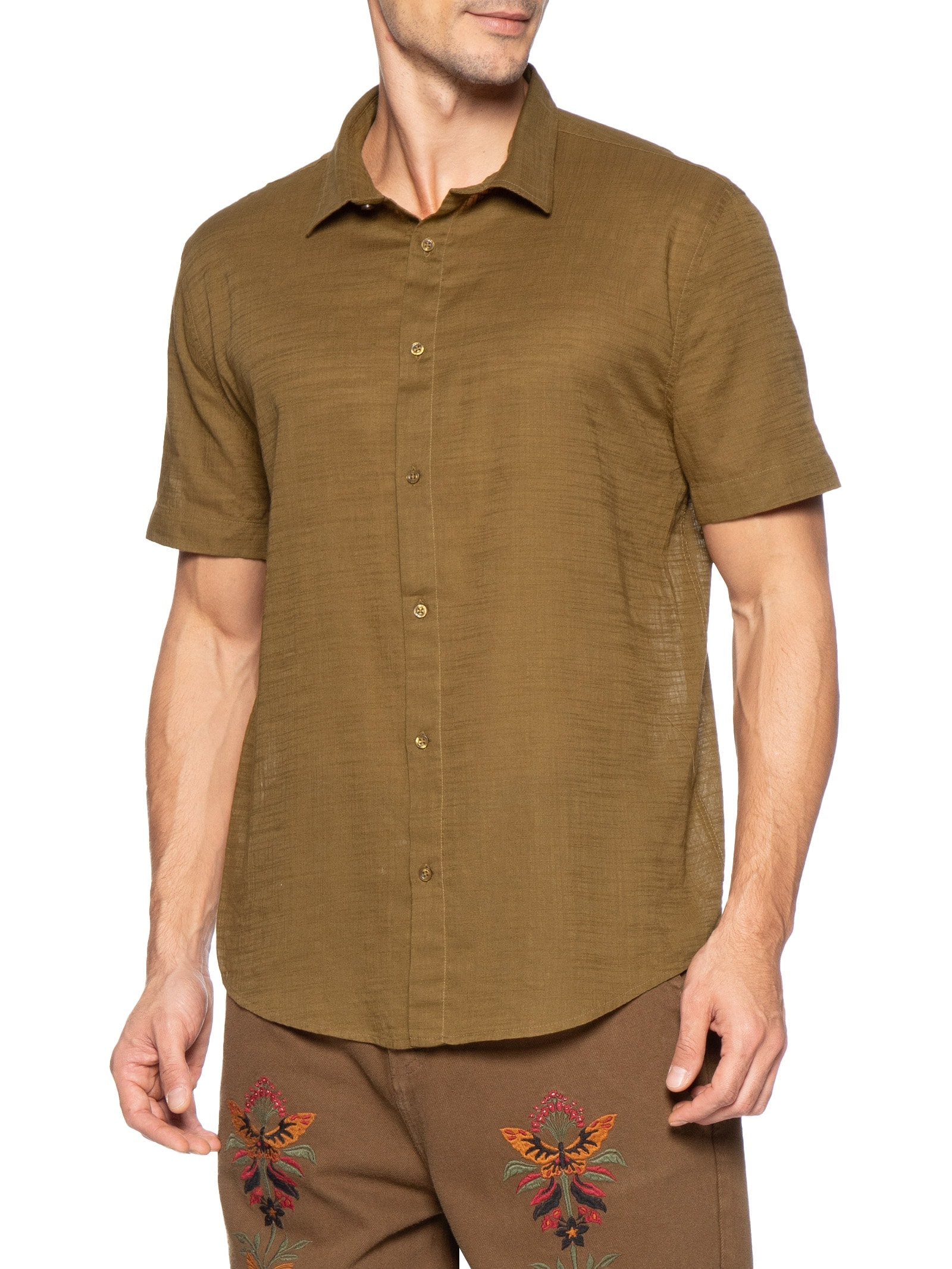 Camisa Masculina New Texture Color Marrom Osklen