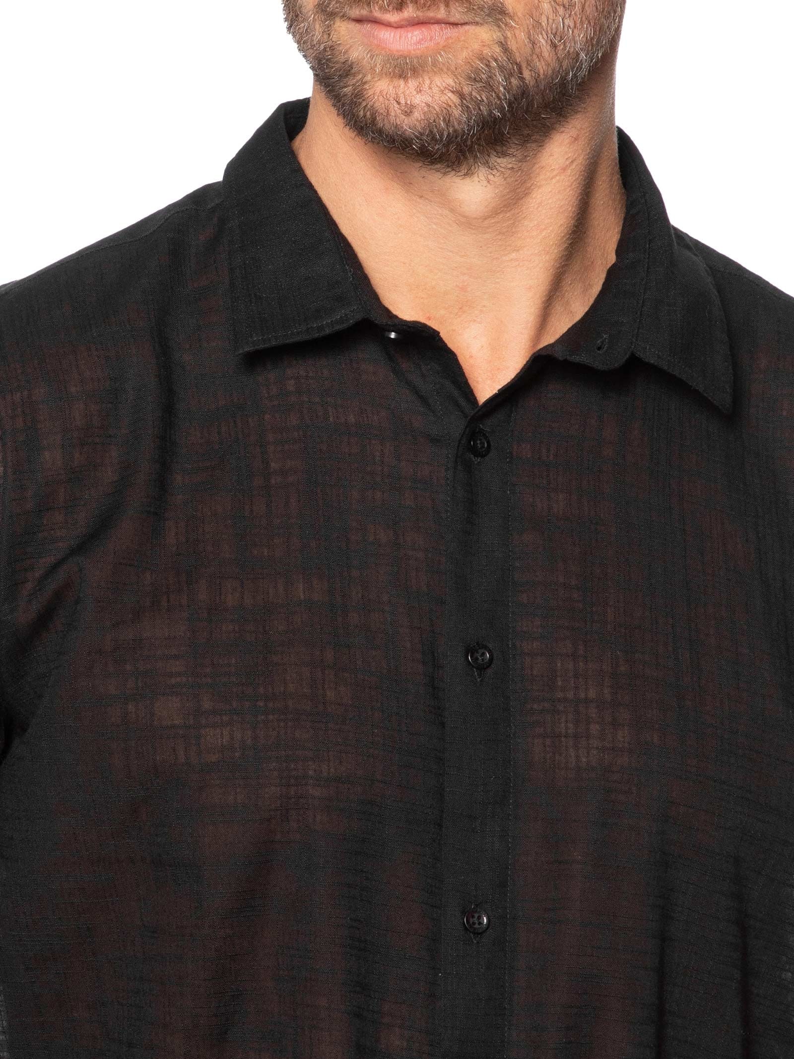 Camisa Masculina New Texture Color Preto Osklen