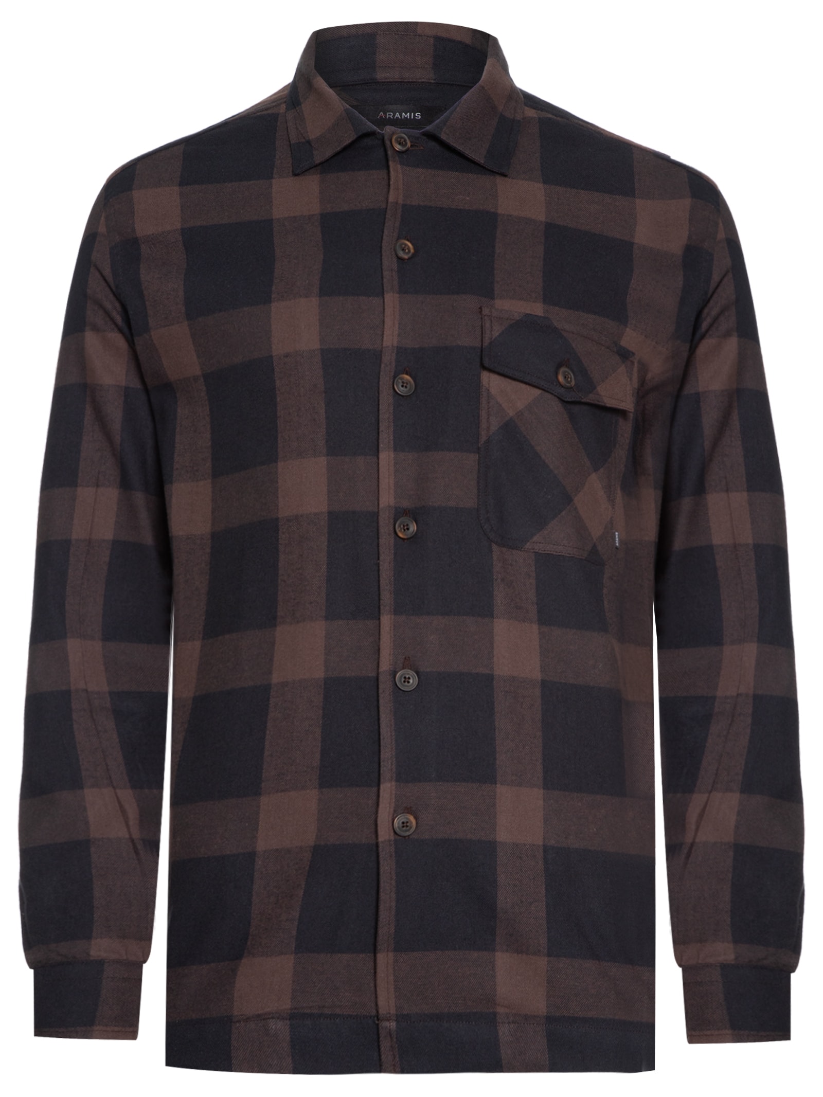 Camisa Masculina Overshirt Flanela Maxi Xadrez (Mo) - Aramis - Preto