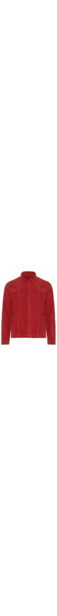 Camisa Masculina Overshirt Linen Tropicalia - Vermelho
