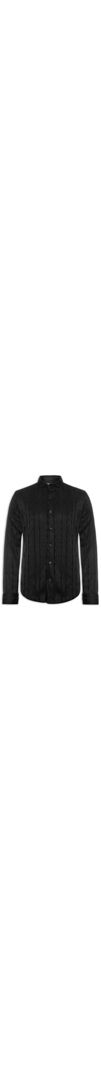 Camisa Masculina Overshirt Malha Tricot Trança - Preto