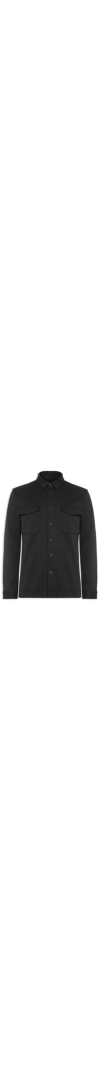 Camisa Masculina Overshirt Piquet Duo - Preto