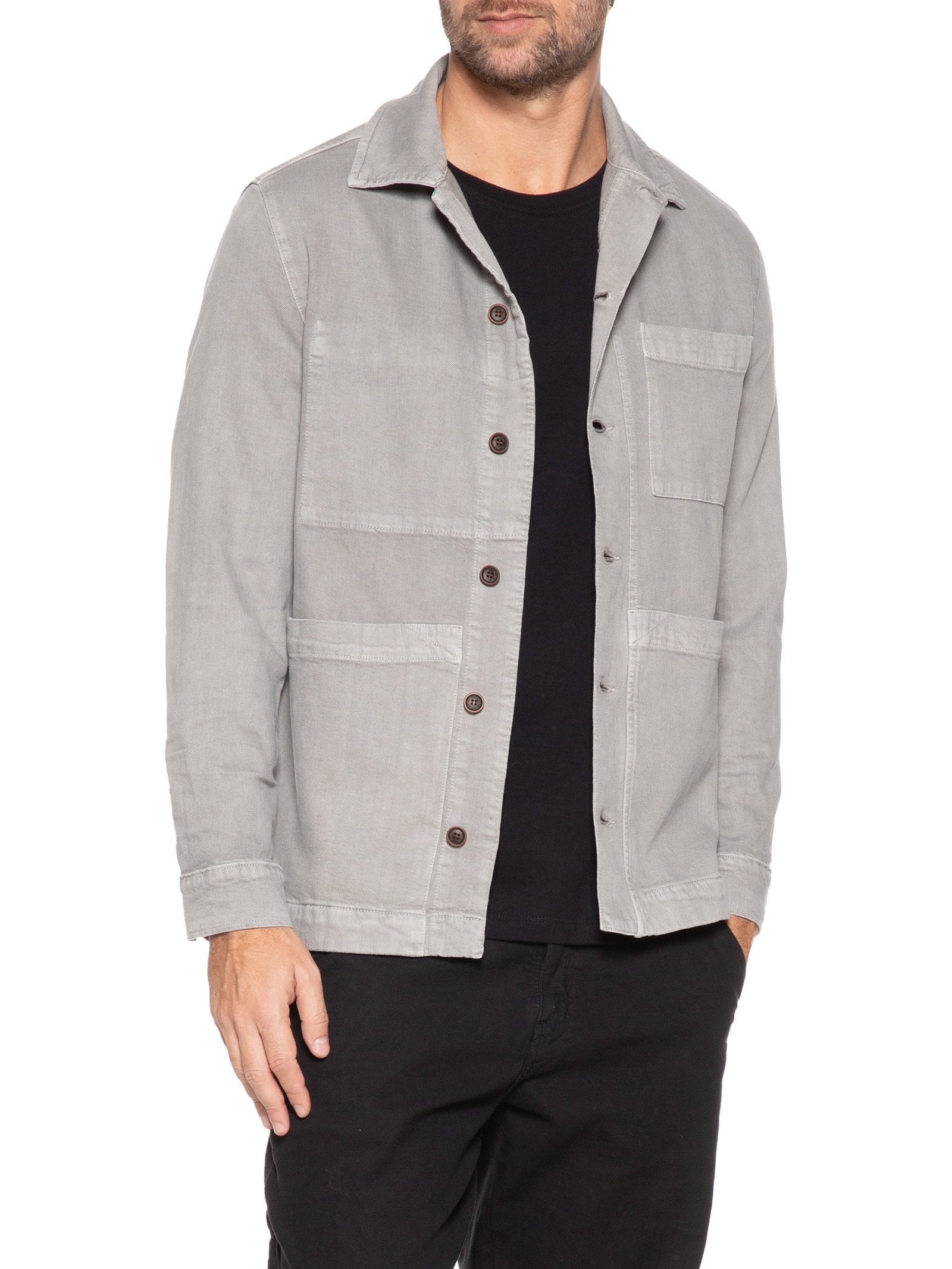 Camisa Masculina Overshirt Rennes Cinza Austral