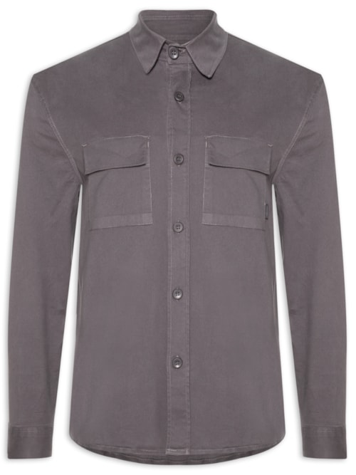 Camisa Masculina Overshirt Tinturada – Cinza