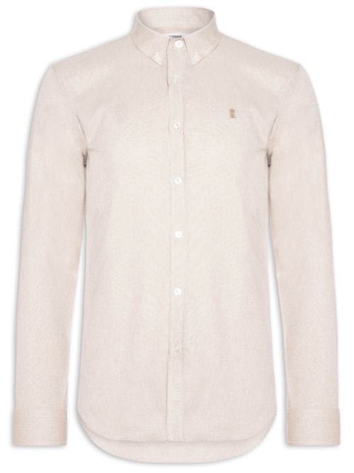 Camisa Masculina Oxford Algodão Egípcio – Bege