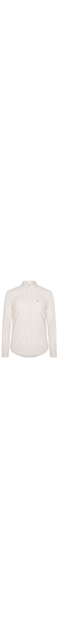 Camisa Masculina Oxford Button Down - Bege