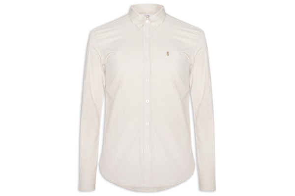 Camisa Masculina Oxford Button Down - Bege