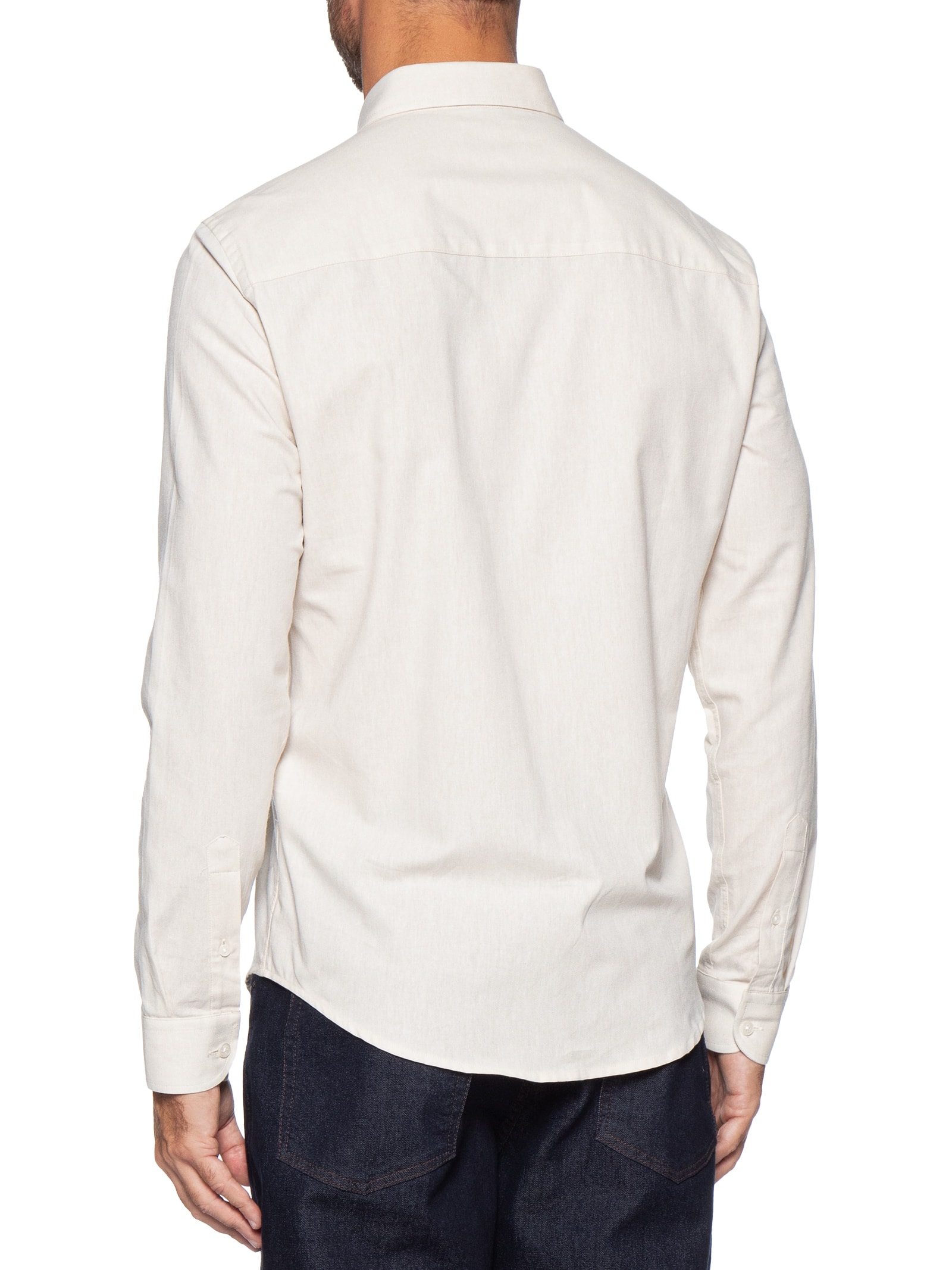 Camisa Masculina Oxford Button Down Bege Sergio K