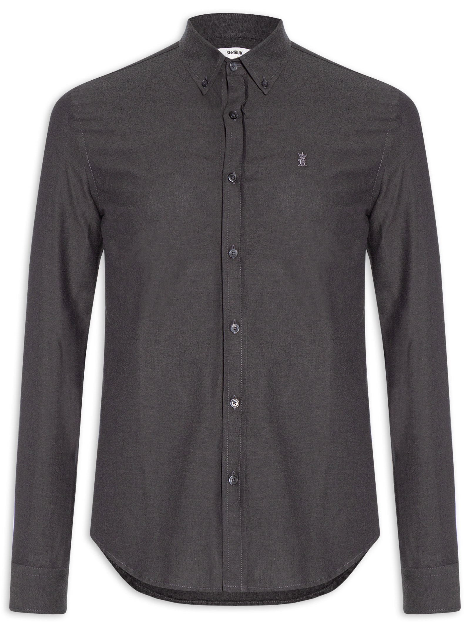 Camisa Masculina Oxford Button Down – Preto Sergio K